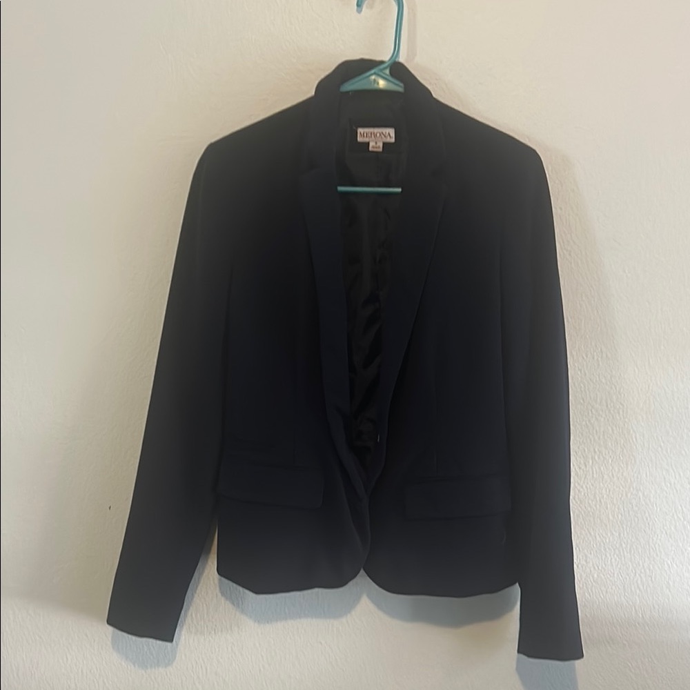 Merona Black Blazer Professional Tailored Suit Jacket